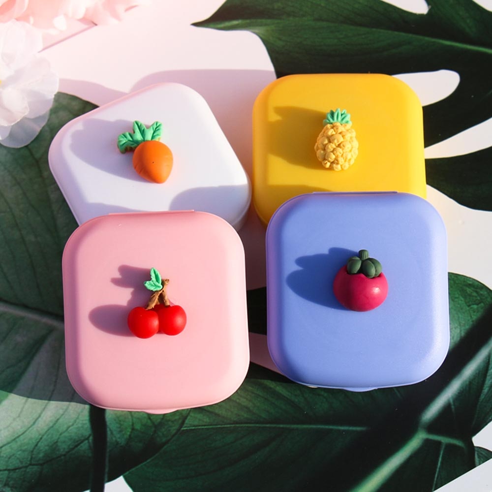 lunettes de fruits cosmétiques lentilles de Contact boîte étui de lentilles de Contact pour les yeux Kit de voyage support conteneur accessoires de voyage
