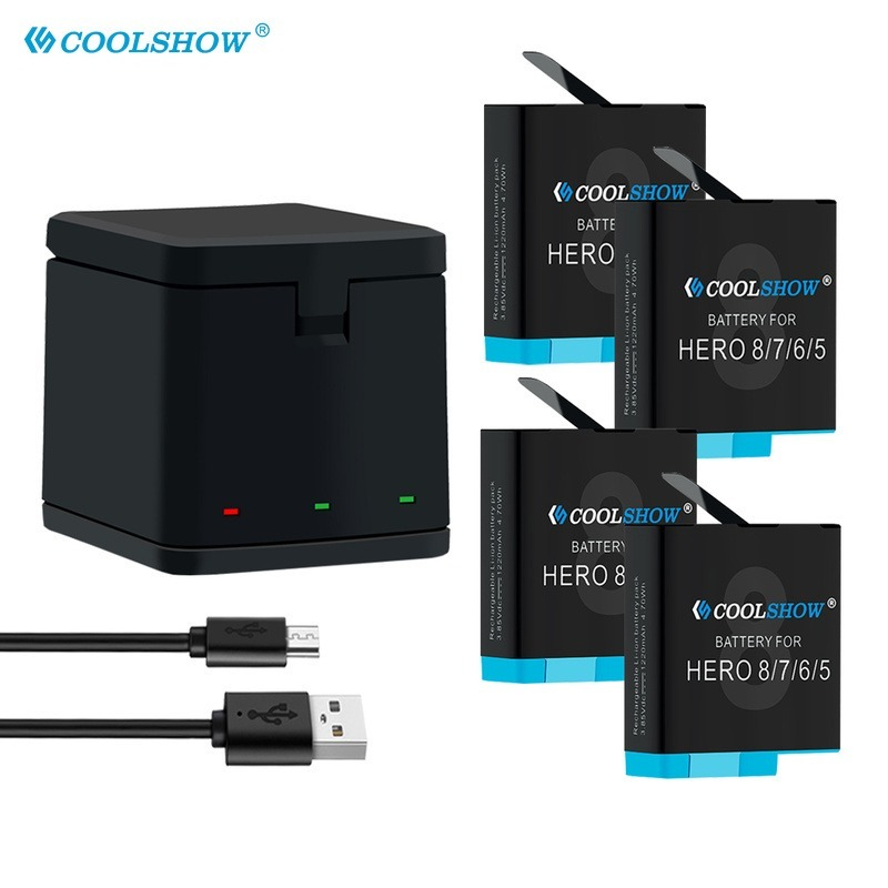 Batterij Voor Gopro Hero 8/Voor Gopro Hero 7 Hero 6 Hero 5 Hero 8 Batterijen Camera Accessoires 1220mah