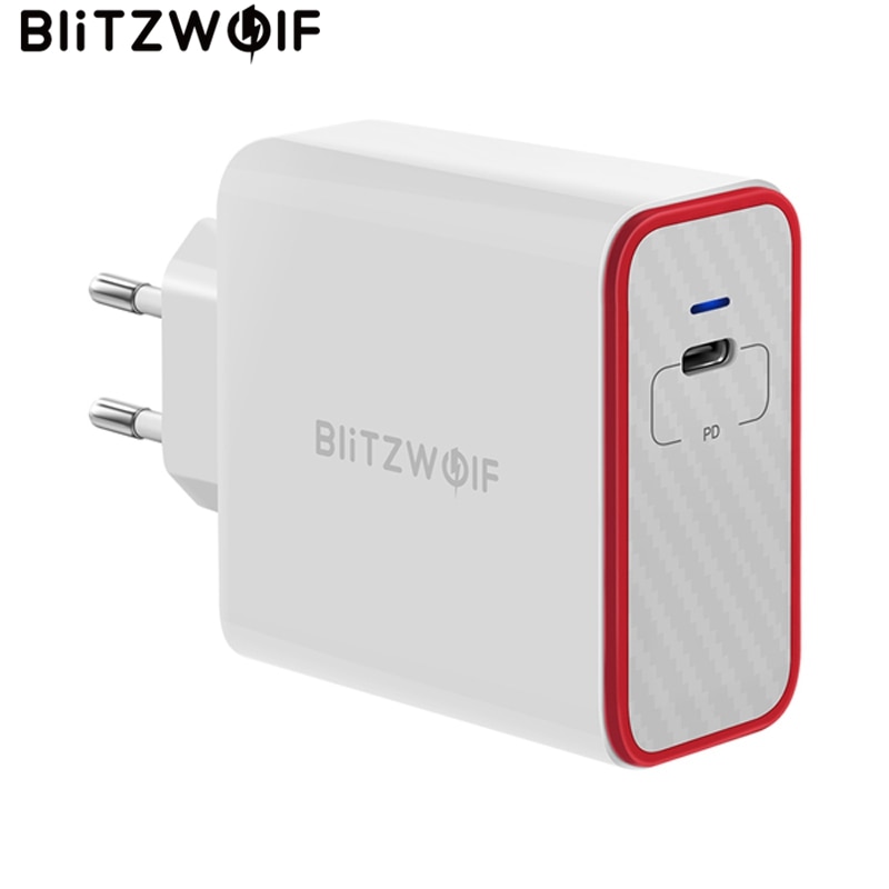 BlitzWolf 45W USB PD schnell aufladen Typ C Telefon Schnelle Ladung Zauberstab Ladegerät EU Stecker Für iPhone 12 Mini Profi Max 11 Profi Max/iPad Profi