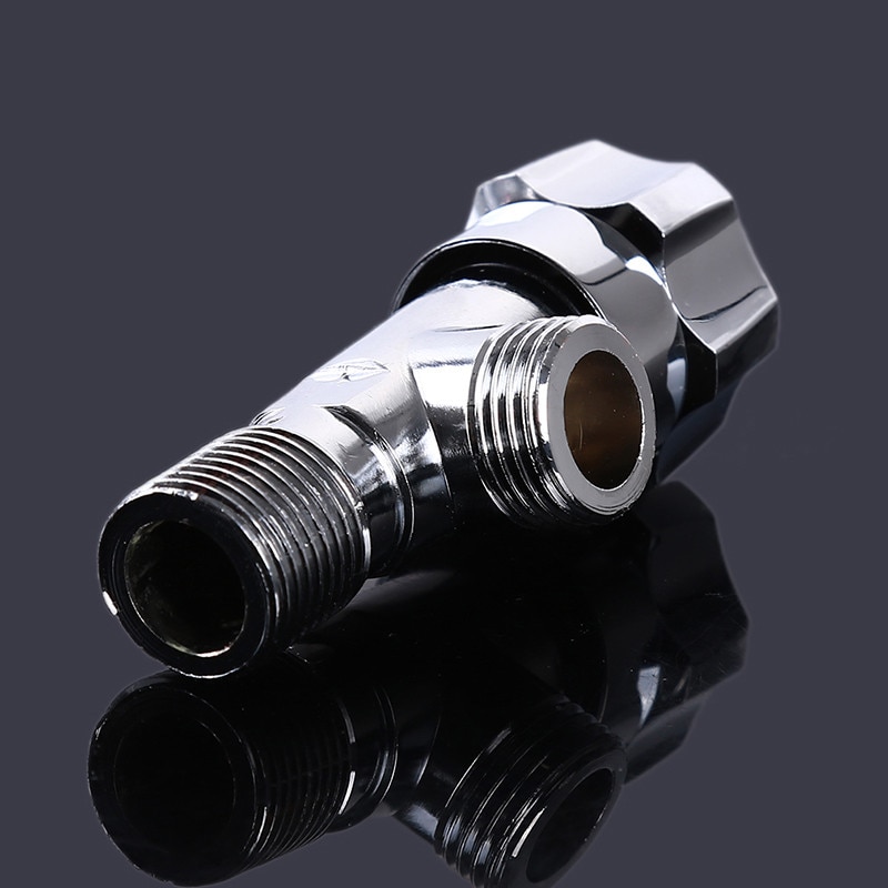 1PC Copper and Cold Water Triangle Valve Flow Control Valve Three-Way Valve Durable Thread Bathroom Angle Valve