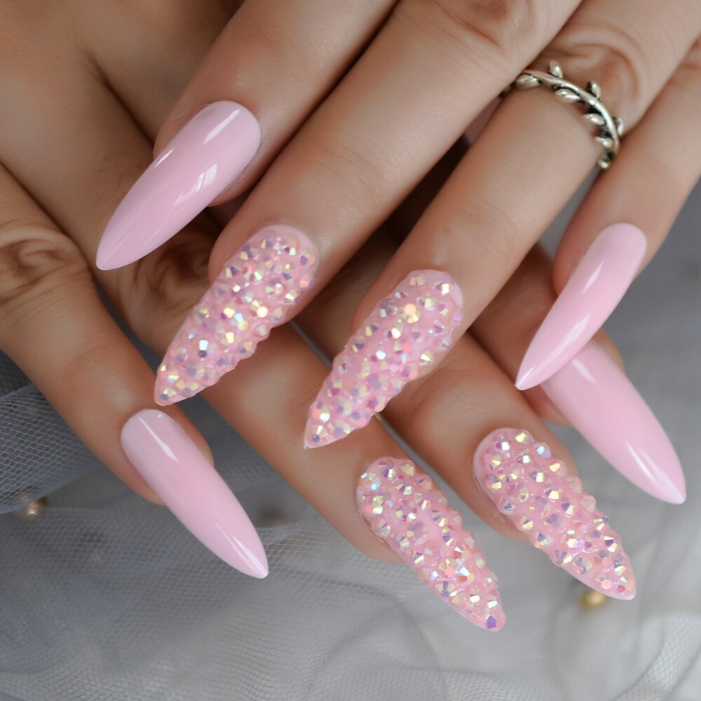 Bady, gelée rose AB, faux ongles Extra longs, pression personnalisée, Kit de pointes de styliste pour Nail Art