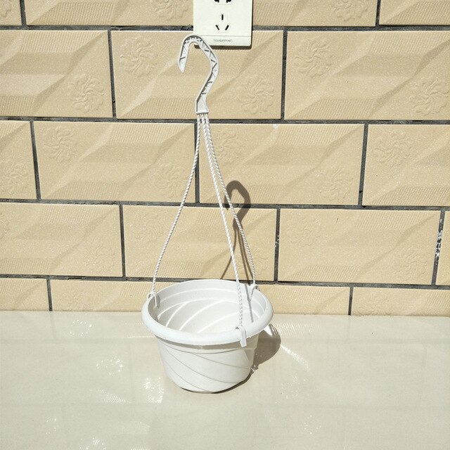 Basket Hanging Planter Garden Flower Plant Pots for Indoor Outdoor Plants, Succulent Hanging Planter Baskets with Hook: White