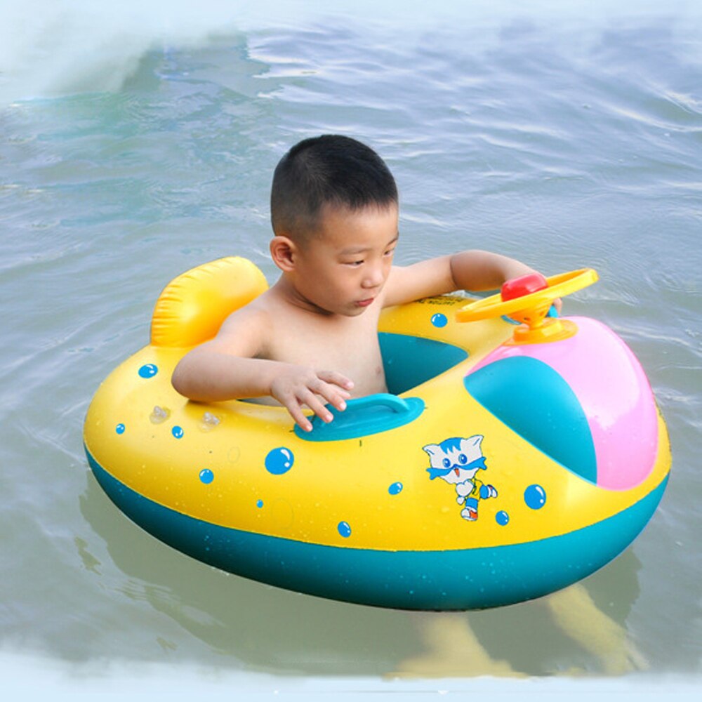 Asiento flotante portátil de círculo hinchable para bebé, Círculo de natación para niños con asiento con sombrilla, accesorios para piscina