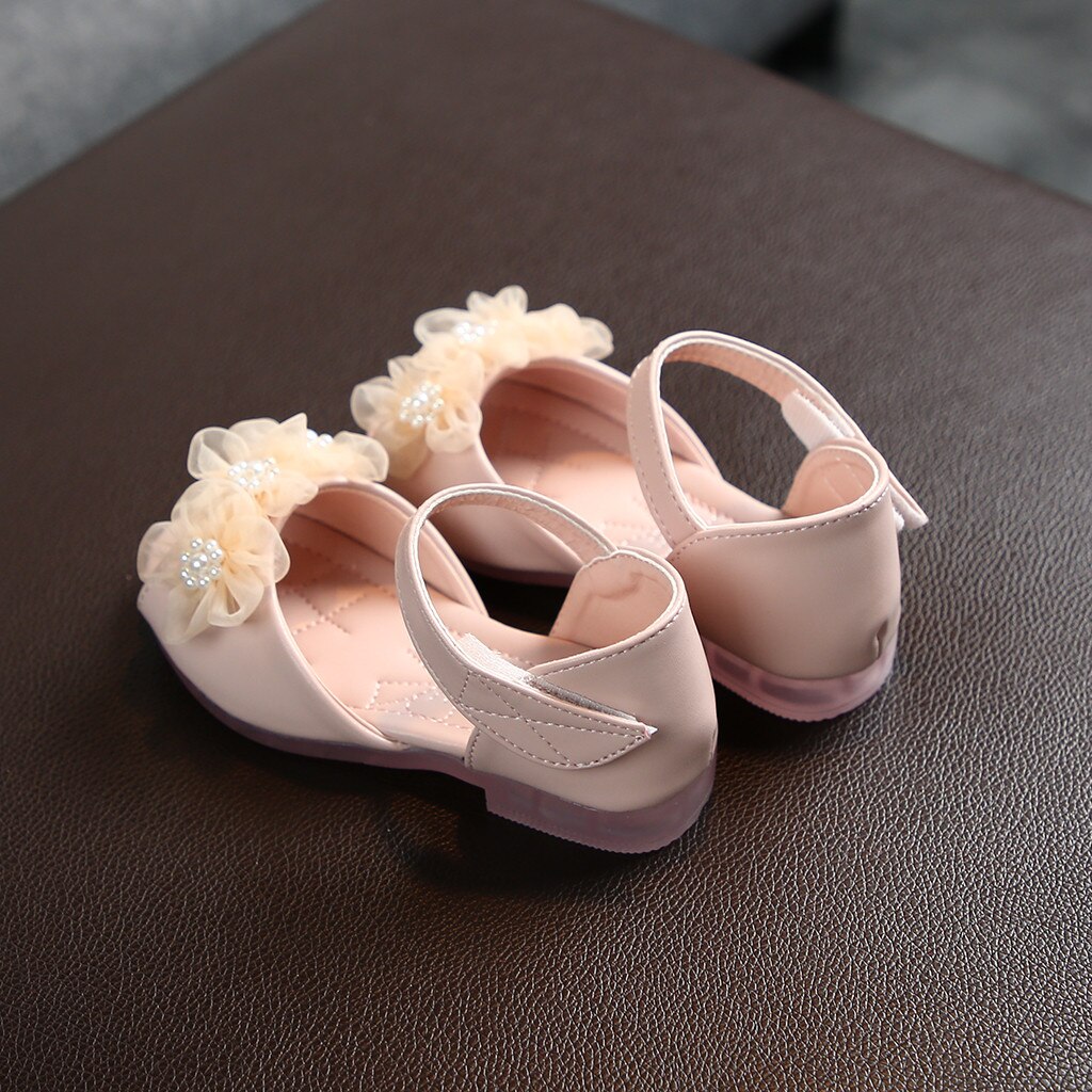 Sandalias TELOTUNY para niños pequeños, niñas pequeñas, niñas, perlas florales, zapatos de de cuero de princesa, sandalias para niños, sandalias para niñas Jun13