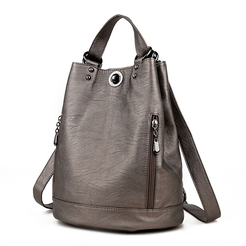 Frauen Rucksack leder tasche frauen reise hängen tasche frauen Rucksack frauen schul leder tasche: Bronze-