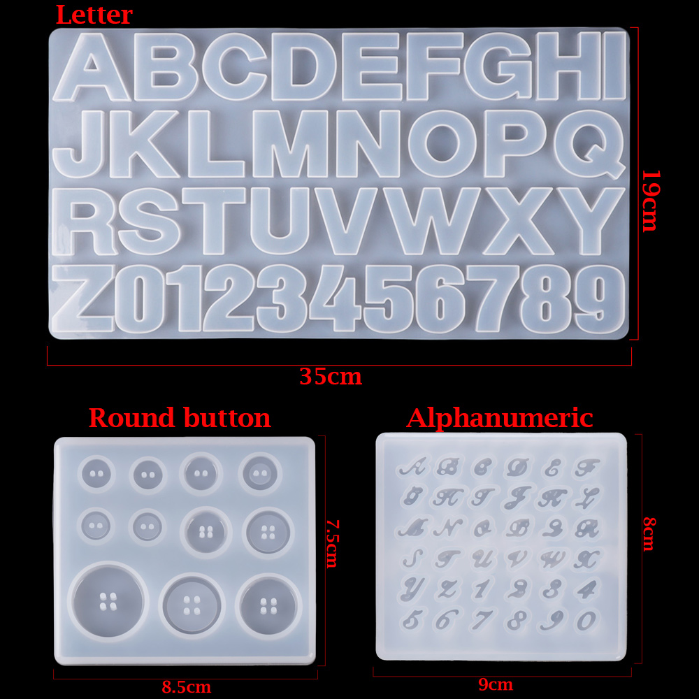 Moldes de silicona con letras transparentes DIY, moldes de resina Epoxy para joyería, fabricación de llaveros, moldes de fundición de resina