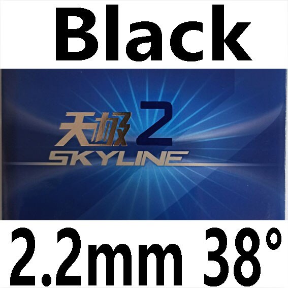 DHS skyline TG 2 – tennis de table en caoutchouc, pour raquette de tennis de table, ping-pong, Original: BLACK 2.2MM H38