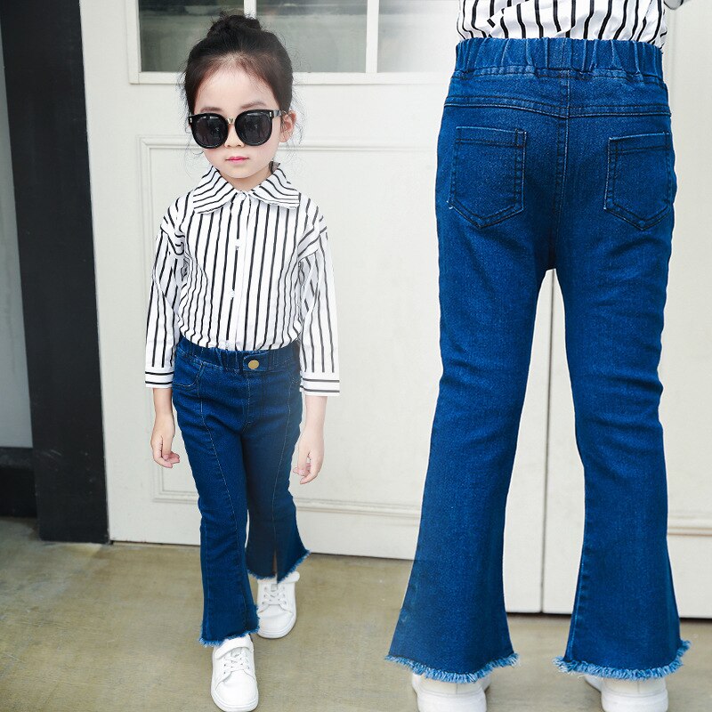Børne jeans børnetøj forår og efterår periode og babypiger split jeans kvinder ni minutter børnebukser