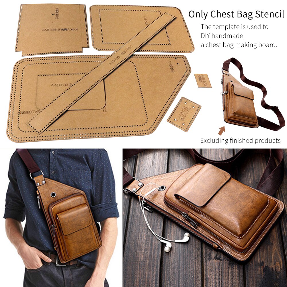 Accurate Chest Bag Stencil Reusable Craft Supply Men Sewing Pattern Easy Use Paperboard DIY Handmade Hard