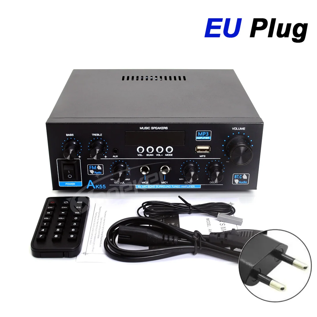 Woopker AK55/AK45 Pro/AK45/AK35 wzmacniacz dźwięku Bluetooth wzmacniacz cyfrowy do domowego samochodu Karaoke 2 kanał HiFi wzmacniacz audio FM USB: Złota