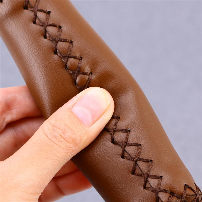 1 Paar Bike Handvatten Pu Leather Soft Rubber Fiets Beach Cruiser Mountainbike Handvatten (Licht Bruin)