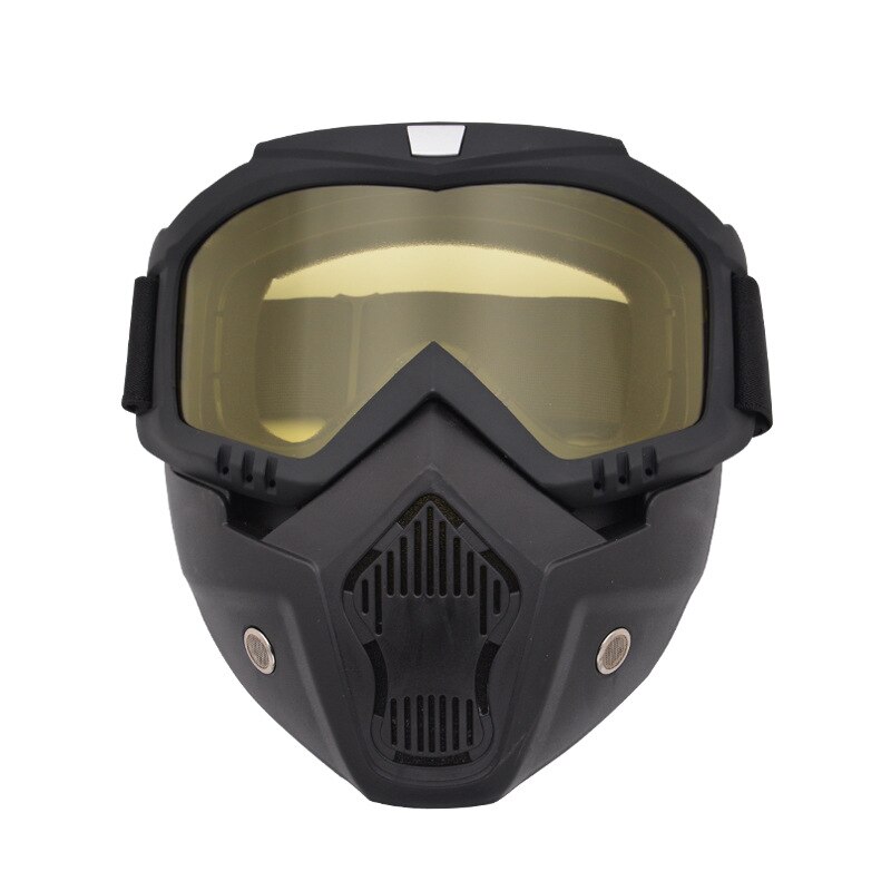 Masque intégral pour moto, masque de sécurité pour le Ski, le Ski, le Ski, le snowboard: Black Yellow