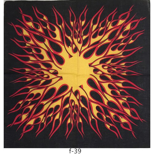Los hombres chico mujeres Hip Hop Pañuelo cuadrado pañuelo de llamas de fuego imprimir pañuelos de bandana diadema cuello muñeca de banda Headtie Pañuelo cuadrado: f-39