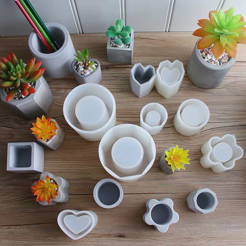Vaas aardewerk mal vetplant mal diy siliconen mallen voor beton cement pennenhouder container mal