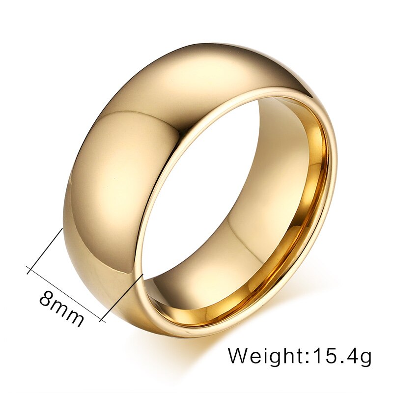 8mm Wide Smooth Real Tungsten Carbide Rings Jewelry Men Wedding Band USA Size 7-13