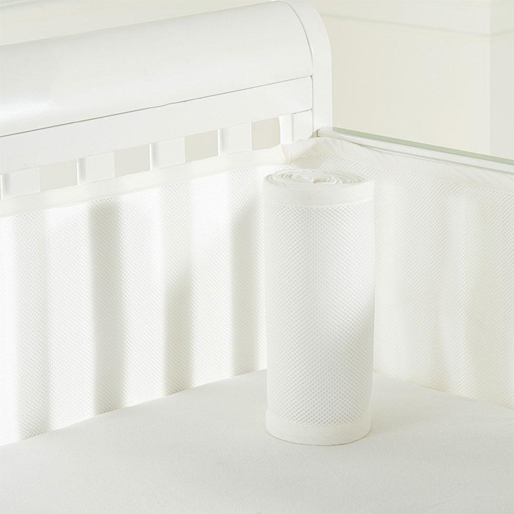 Newborn Toddler Baby Crib Breathable Mesh Baby Anti-Collision Bed Bumper Protector Detachable Snow White Crib Liner