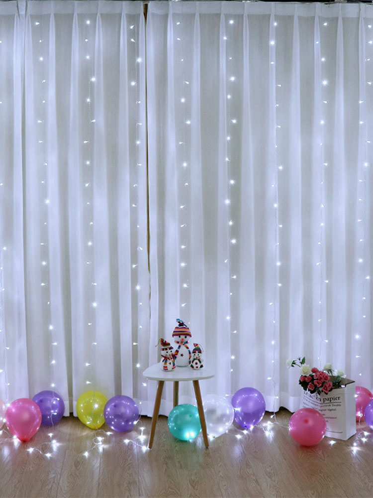 3M/6M LED decoración del banquete de boda decoración de la ventana del hogar decoración de cumpleaños guirnaldas de luces de hadas de Navidad luces de cortina USB
