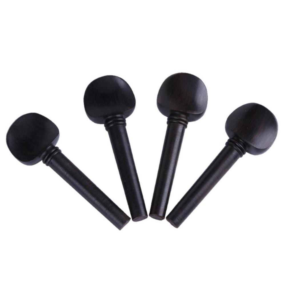 4Pcs Violin Tuning Pegs Ebony Tuning Pegs Musical Instruments Handmade For 4/4 Violin Replacement Parts