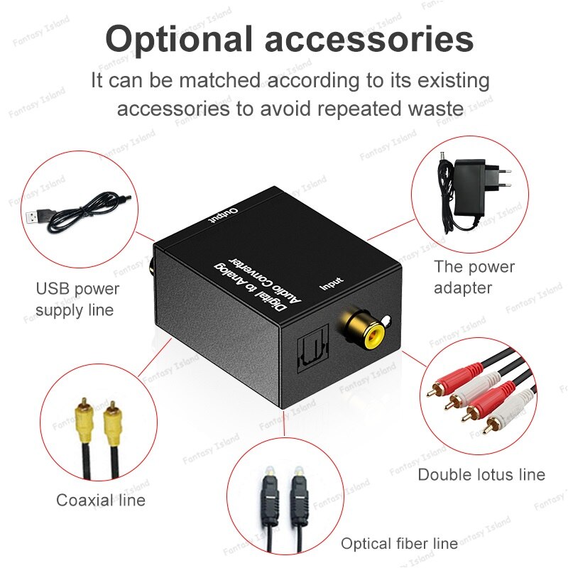 HW-01DA Digital to analog audio converter dual chip fiber coaxial signal analog to digital decoder