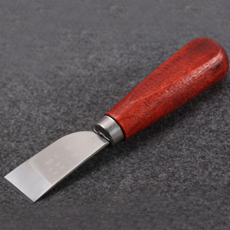 Outil de maroquinerie, manche en bois, coupe-cuir en acier inoxydable, pelle à cuir, coupe-cuir, outil de travail