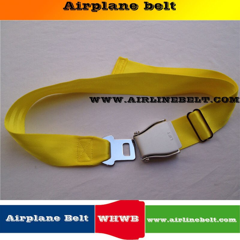 48mm breedte classic branding vliegtuigen gespen seat hand naaien riem mannen mode riem gewaardeerde gratis verwijderbare gesp: yellow belt
