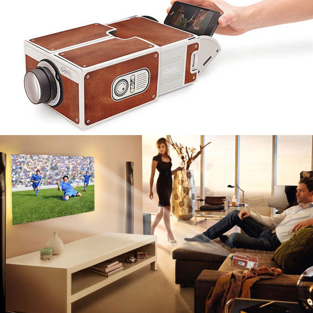 V2.0 smartphone projektor diy mobiltelefon hjemmebiograf biograf video til iphone hjemmebiograf
