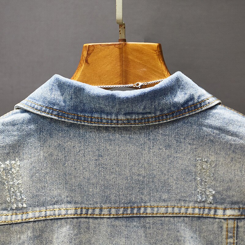 Roupas masculinas sping e outono streetwear denim jaqueta oversize moda tendência bonito algodão jean casaco masculino superior de alta qualidade