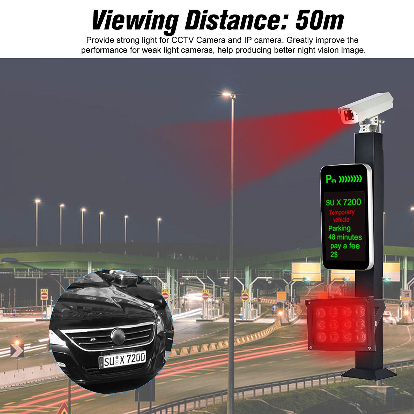 Infrared Illuminator 12pcs Array IR LEDS IR Illuminator Night Vision Wide Angle Outdoor Waterproof for CCTV Security Camera