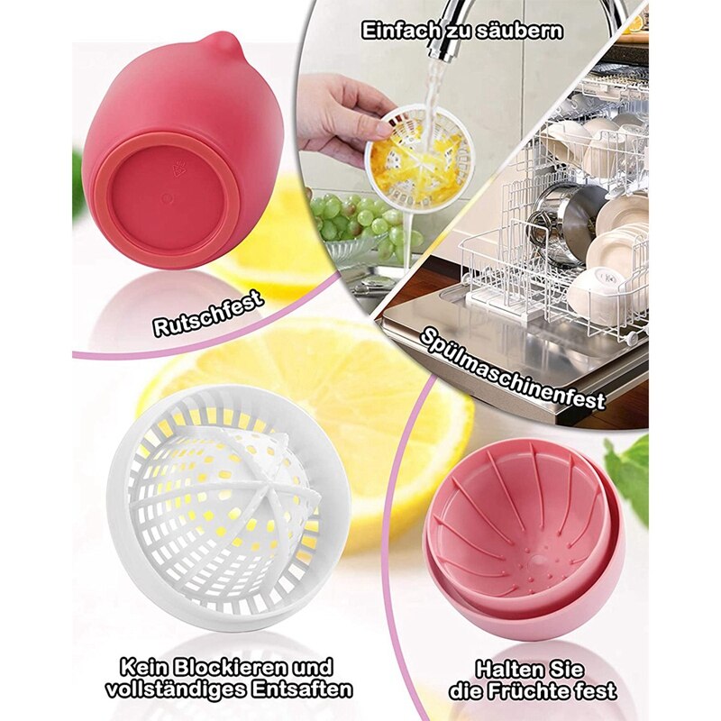Lemon Squeezer, Unique Citrus Squeezer, Manual Juicer with Two Pressing Options for Different Fruits