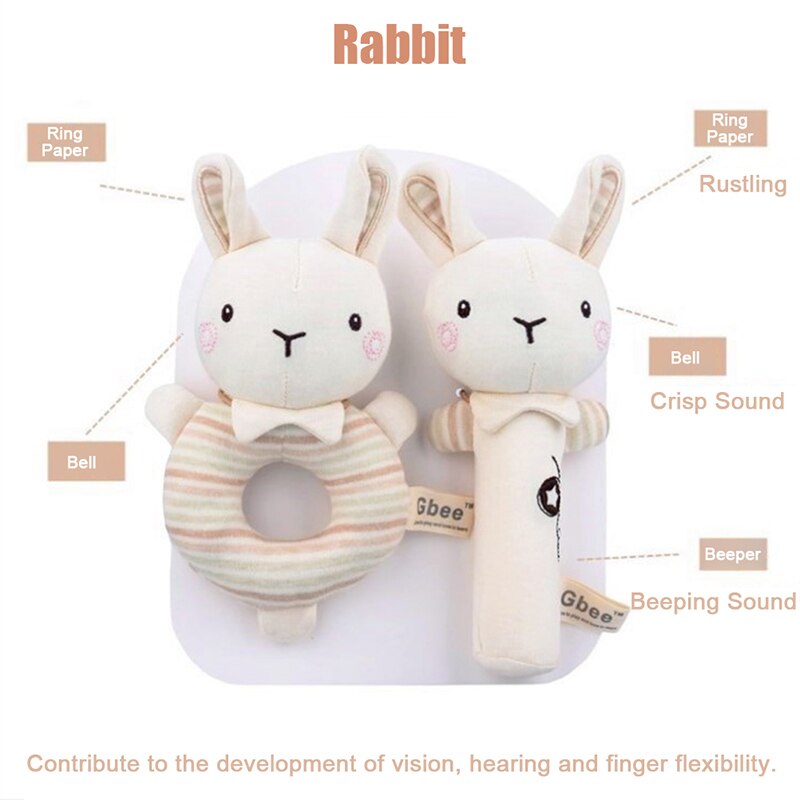 1Pc Baby Rasseln Weiche Karikatur Nette Plüsch Ebene Rasseln Spielzeug Art Pädagogisches Handbells Weiche Kleinkind Baby Komfort Spielzeug