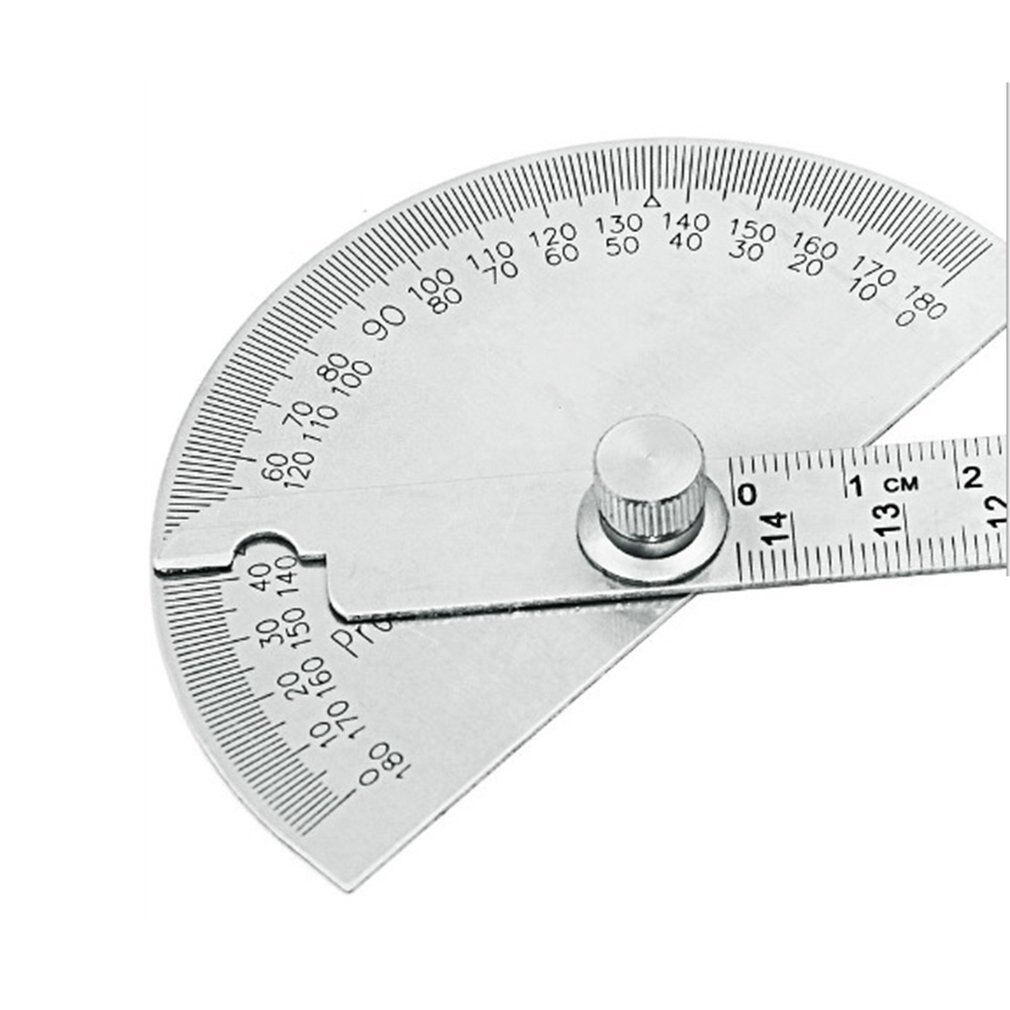 14.5cm 180Degree Adjustable Protractor Stainless Steel Arm Rotary Multifunction Roundhead Angle Ruler Woodworking Measuring Tool