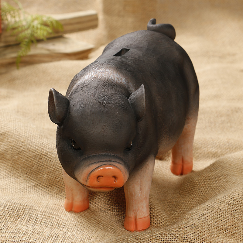 Home decoration super large capacity three color super cute pig piggy bank resin crafts ornaments