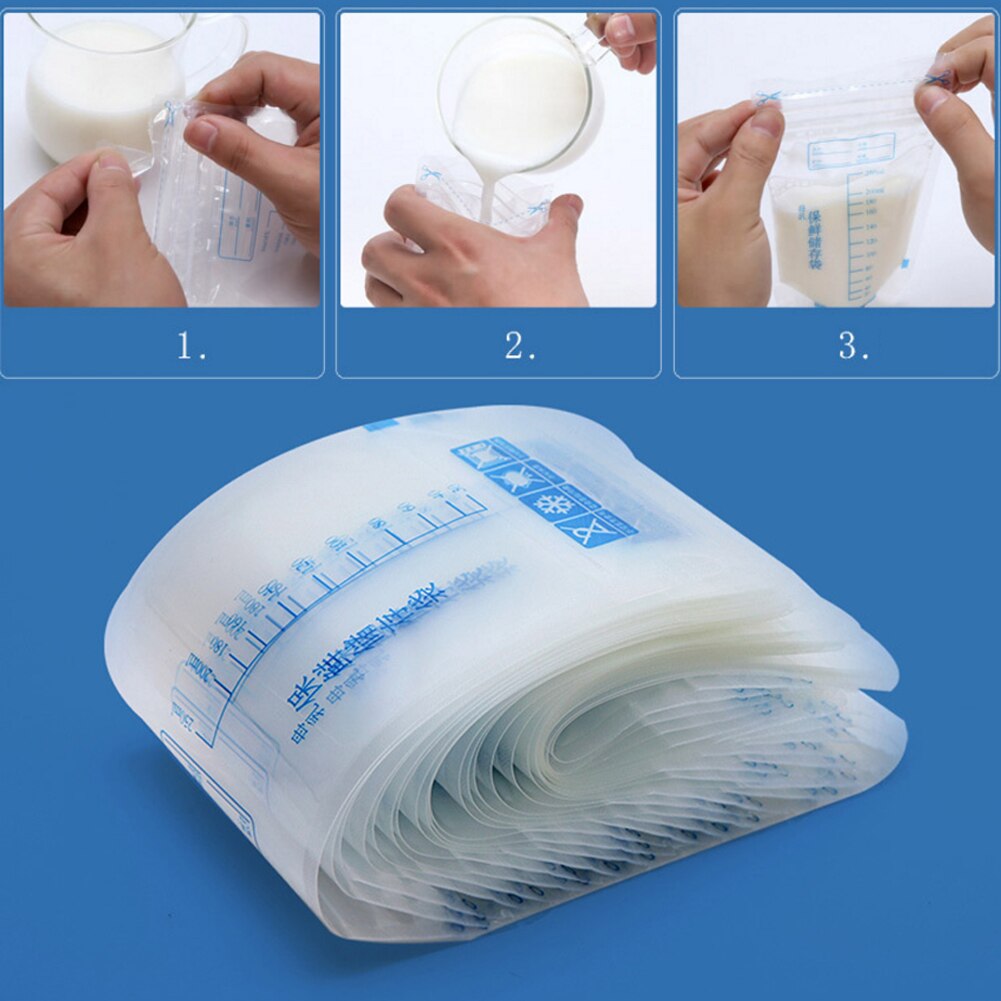Etiquetas desechables para almacenamiento de leche materna, bolsa de congelador segura, 30 Uds.