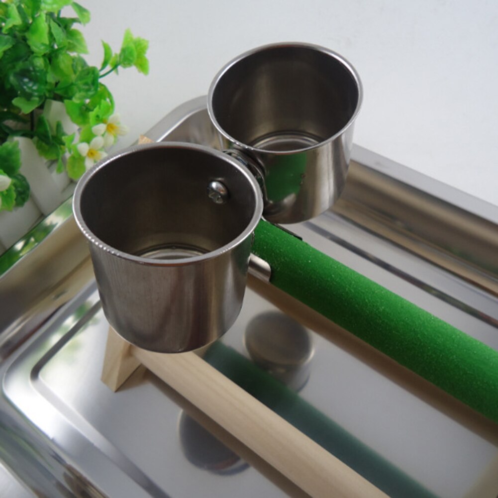 Metalen vogelvoederbak voor papegaaien, voerbak voor water, kooiklem, bekerdispenser, huisdierbenodigdheden, drinkbak voor papegaaien
