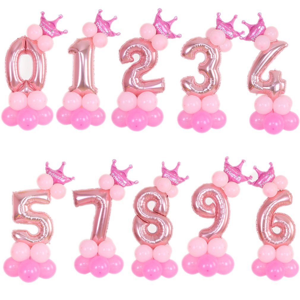 32 " folie ballonnenset met grote cijfers voor een vrolijk verjaardagsfeest, bruiloft of valentijnsdag.