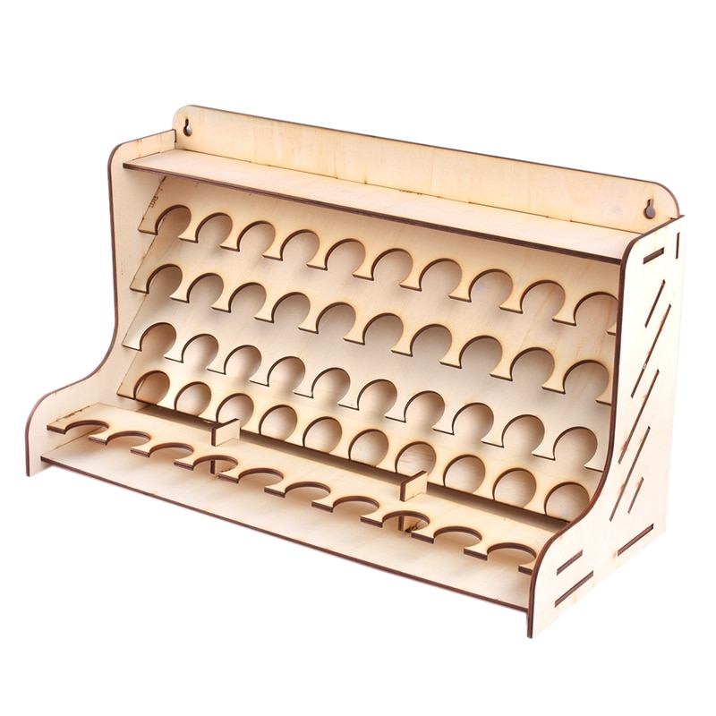 50 agujeros de madera de pigmento botellas de almacenamiento organizador Color pinturas soporte estante titular de dibujo herramienta de almacenamiento