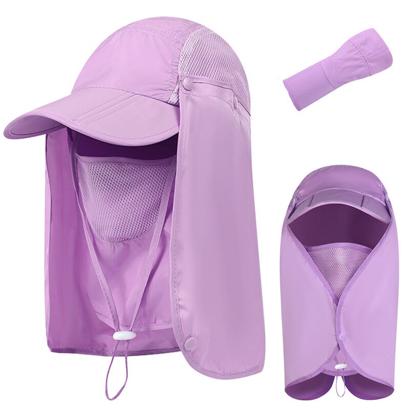 Unisex Collapsible Sunhat Summer Outdoor Quick-drying Sunscreen Fisherman Hat Fishing Breathable Sun hats Female Face Mask: CA042-I