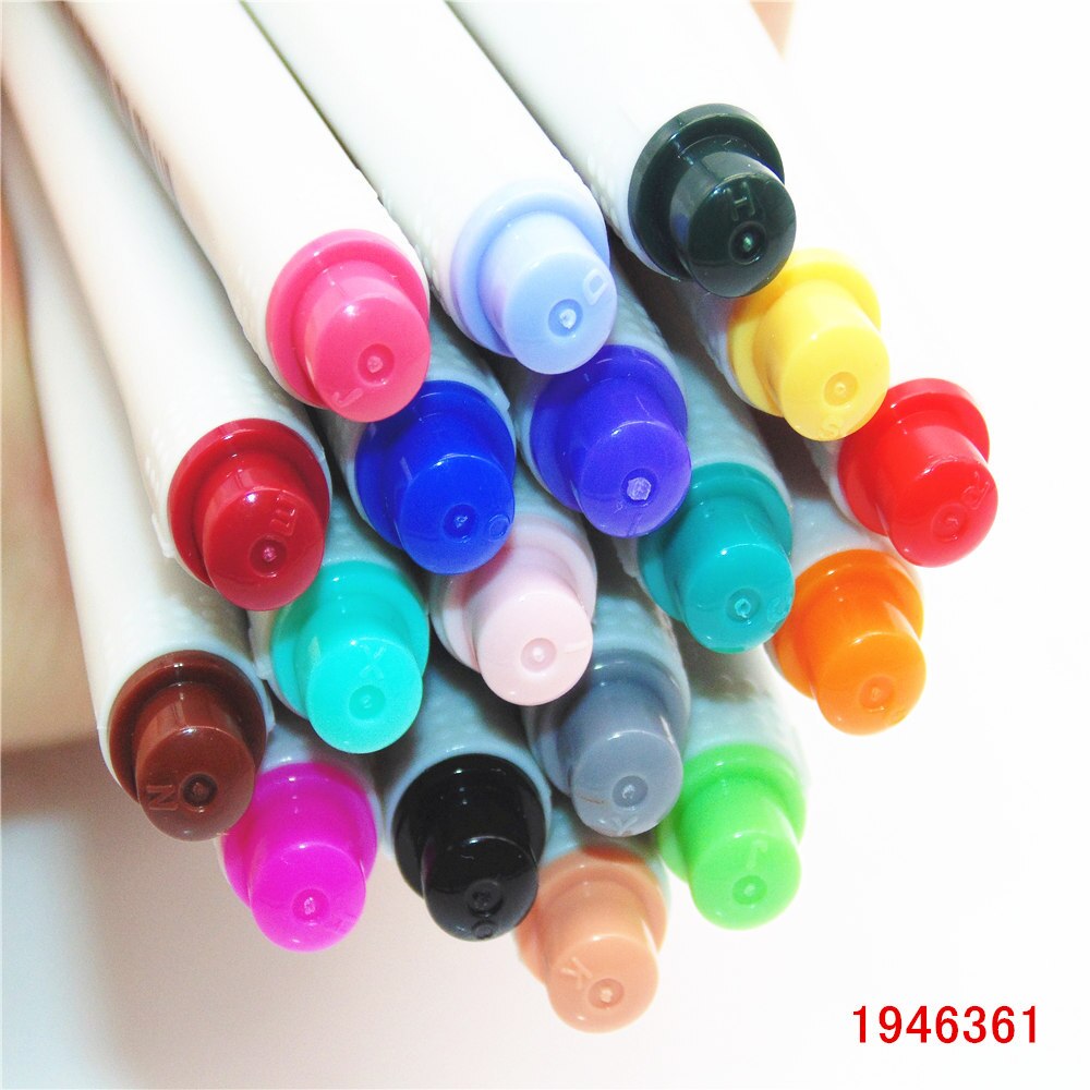 0.4mm 18 farger fine liner penner superfine tusj penn kunst tegnepenn for barn graffiti krok fiber penn