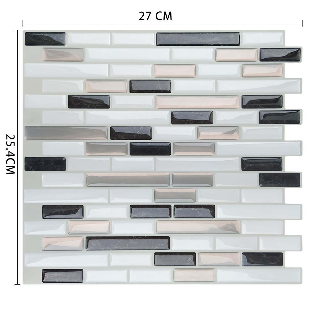 Home Decor Self Adhesive Vinyl Wall Sticker 3D Peel and Stick Subway kitchen backsplash tiles: MSOB-702