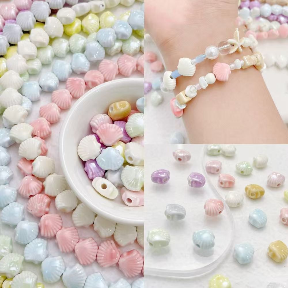 10pcs/lot 10x12MM Small Shell Beads Charms Ceramic Spacer Loose Beads For Jewelry Making DIY Bracelet Earring Accessories
