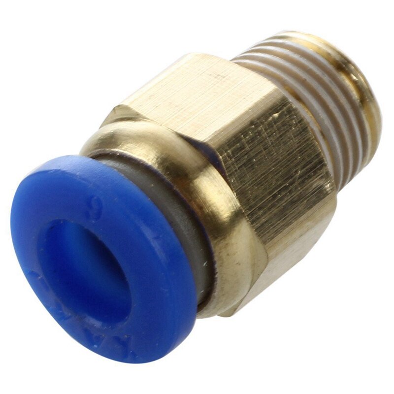 10 Pcs 1/8" PT Male Thread 6mm Push in Joint Pneumatic Connector Quick Fittings