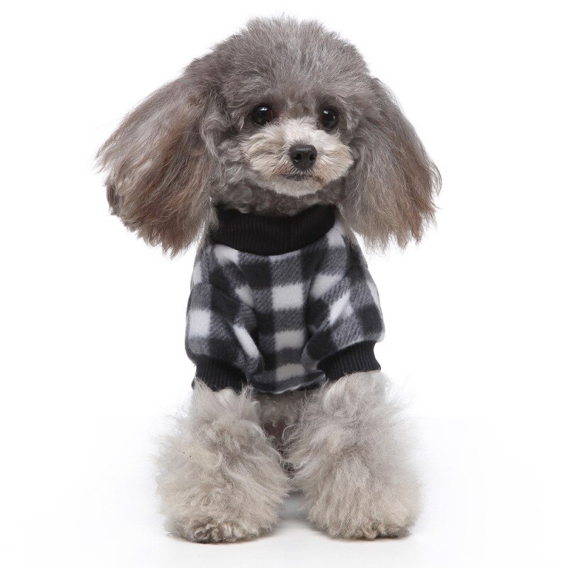 Pyjama d'hiver pour chien, combinaison pour Chihuahua, carlin, Costume de chiot, vêtements à carreaux pour animaux de compagnie
