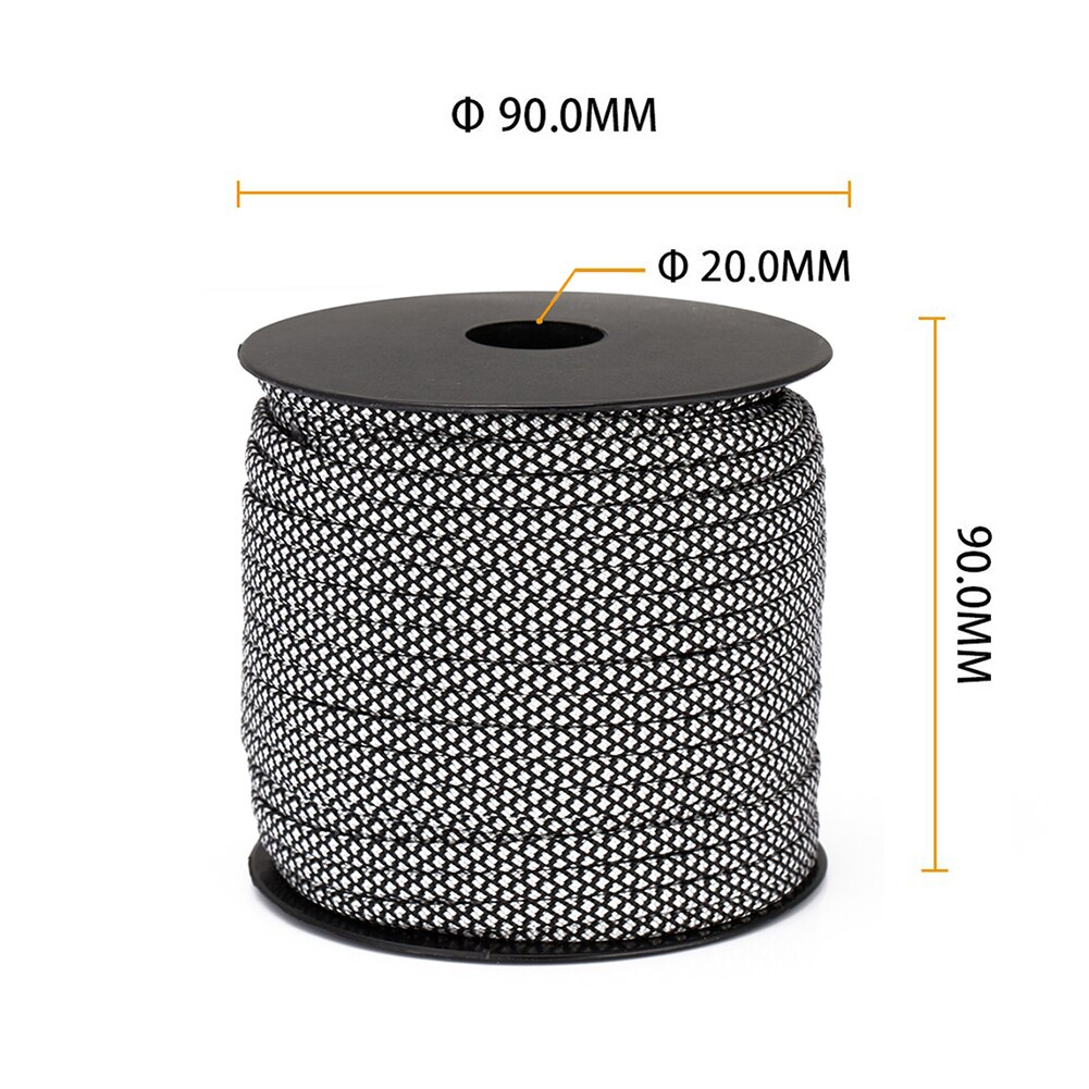 50M/164ft Paracord 7-Strand Parachute Cord Camping Draagbare Outdoor Elements Lanyard Tent Touw Voor Wandelen Camping: Zilver