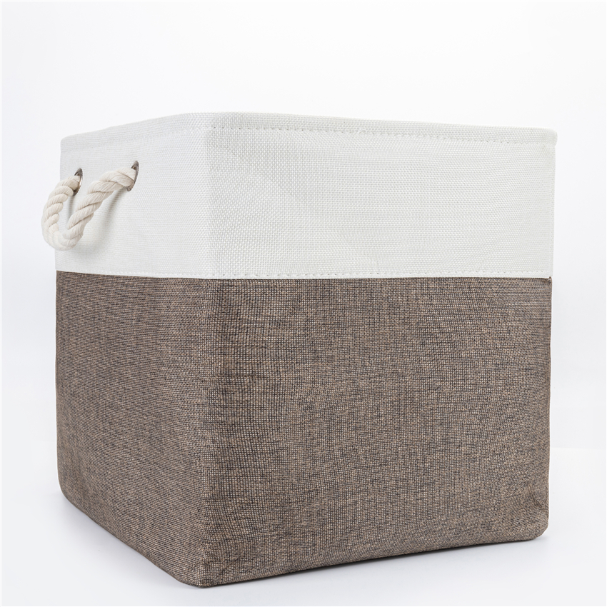 Large Foldable Storage Bin Collapsible Sturdy Fabric Storage Basket Cube Cotton Handles for Organizing Shelf Nursery Toy Closet: 9