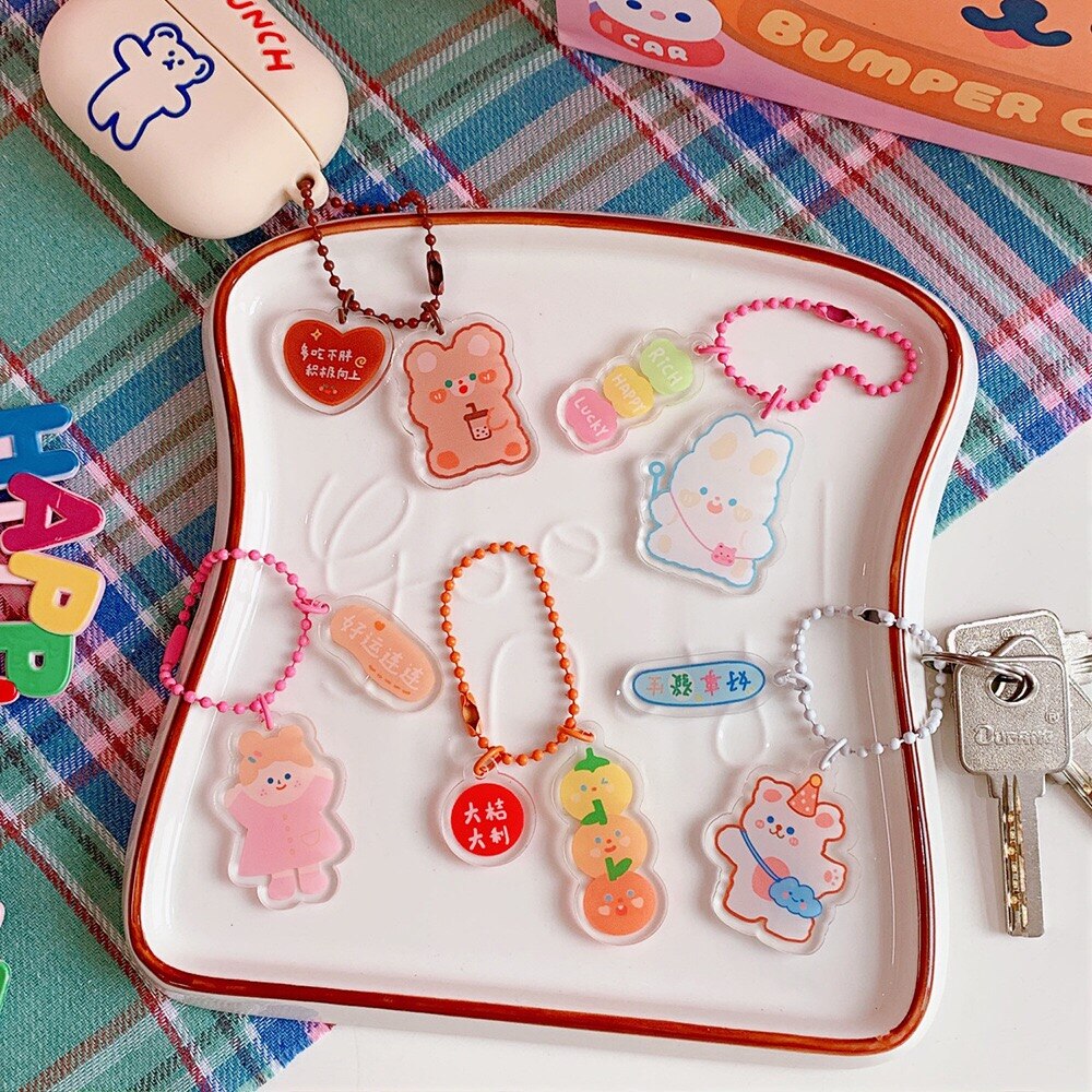 Bags Accessory 2pcs Kawaii Korea Japan Girls Key Chain Ring Children Bag Sccessories Milkjoy Bentoy