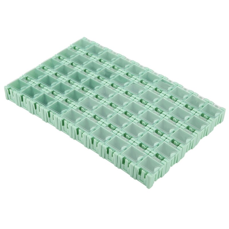 50 Uds SMT SMD componentes electrónicos cajas contenedores de almacenamiento componentes electrónicos de auto-bloqueo hebilla cajas Mini de almacenamiento