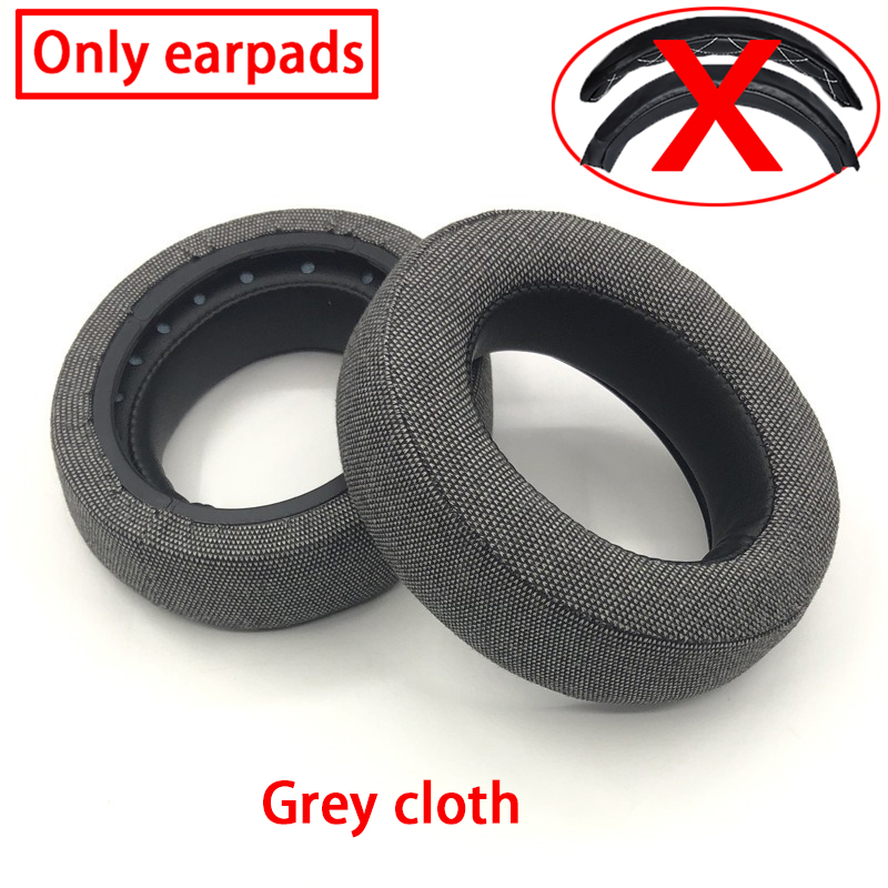 Almohadillas para los oídos HS7, almohadillas de repuesto compatibles con auriculares Corsair HS70 HS50 HS60 Pro HS75 XB, almohadillas de tela más gruesas: Gris
