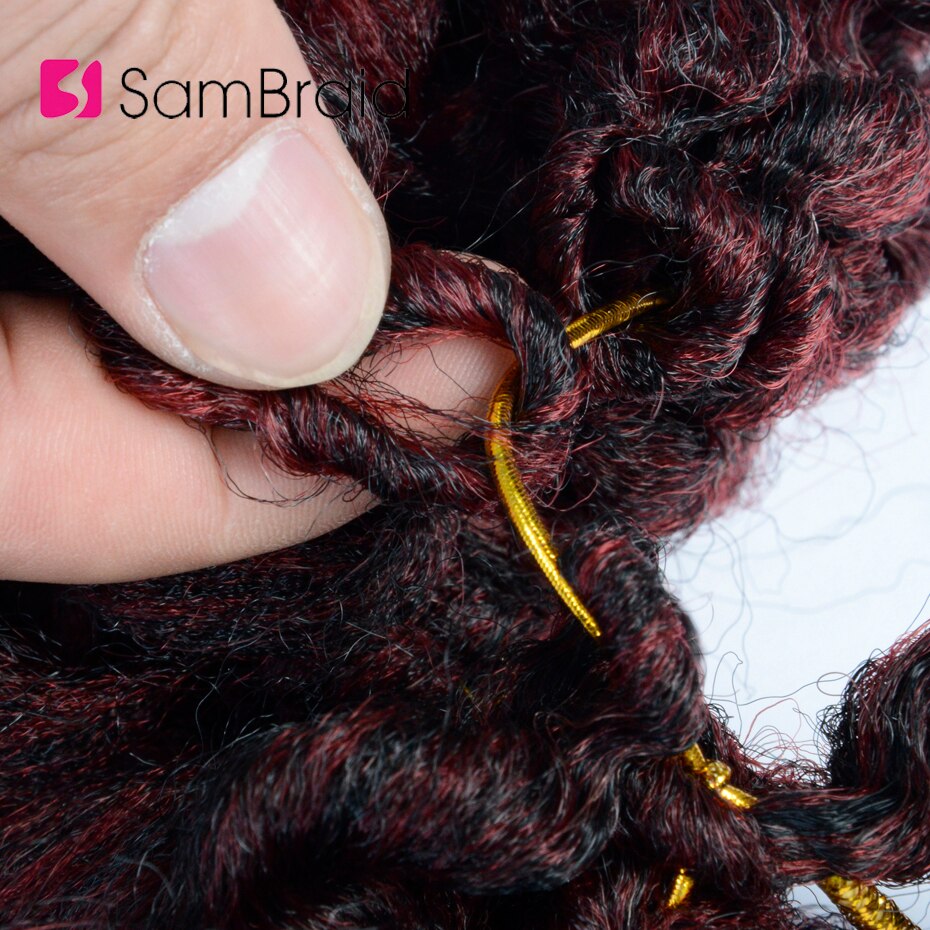 SAMBRAID Jamaican Bounce Crochet Hair Crochet Braids Curly Wand Crochet Hair Synthetic Braiding Hair Extensions 8 Inch For Women