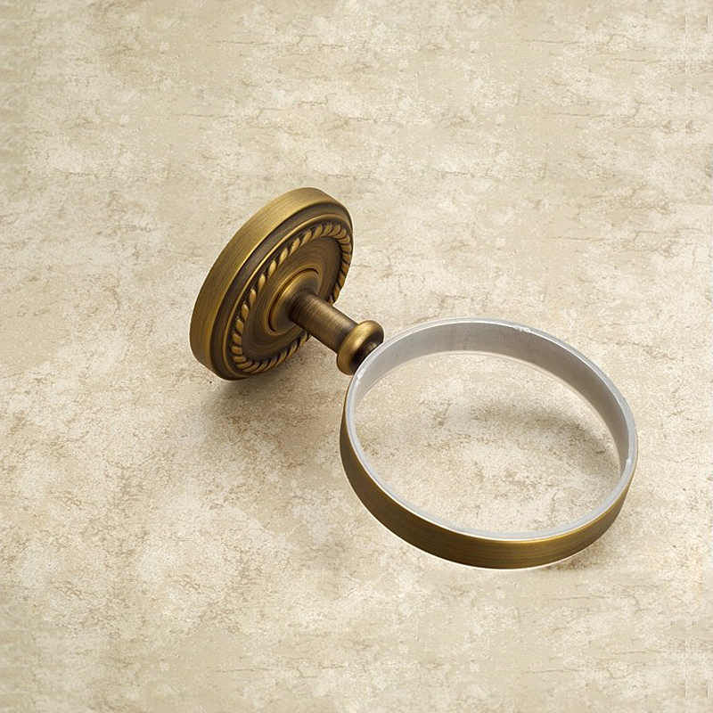 Antiek Messing Kleur Wandmontage Massief Aluminium Gemaakt Anti-Roest Toiletborstelhouder Voor Badkamer Accessoires Set Bad GZ9008