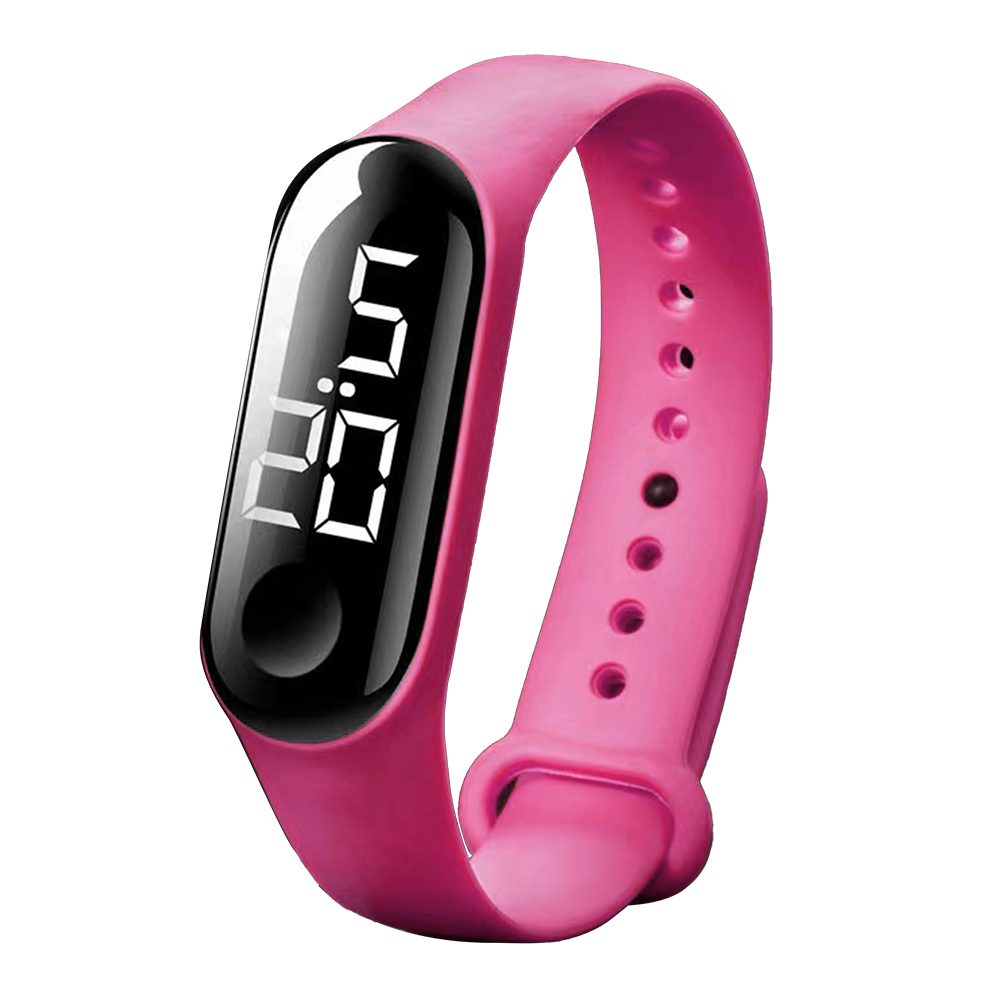 Reloj inteligente M3 para niños, pulsera electrónica multifuncional con pantalla táctil Simple, de vacaciones para estudiantes: Rosa oscuro